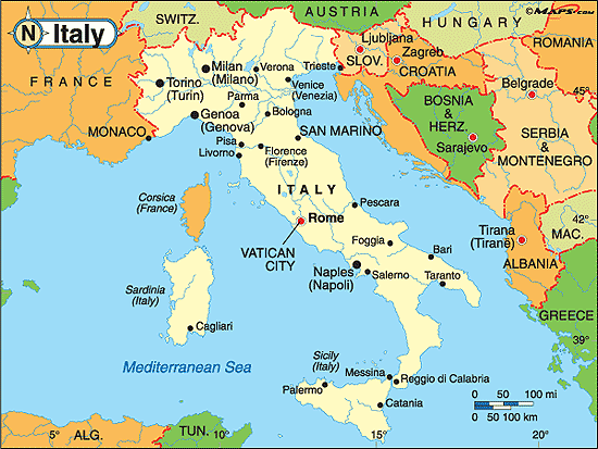 carte voyage italie